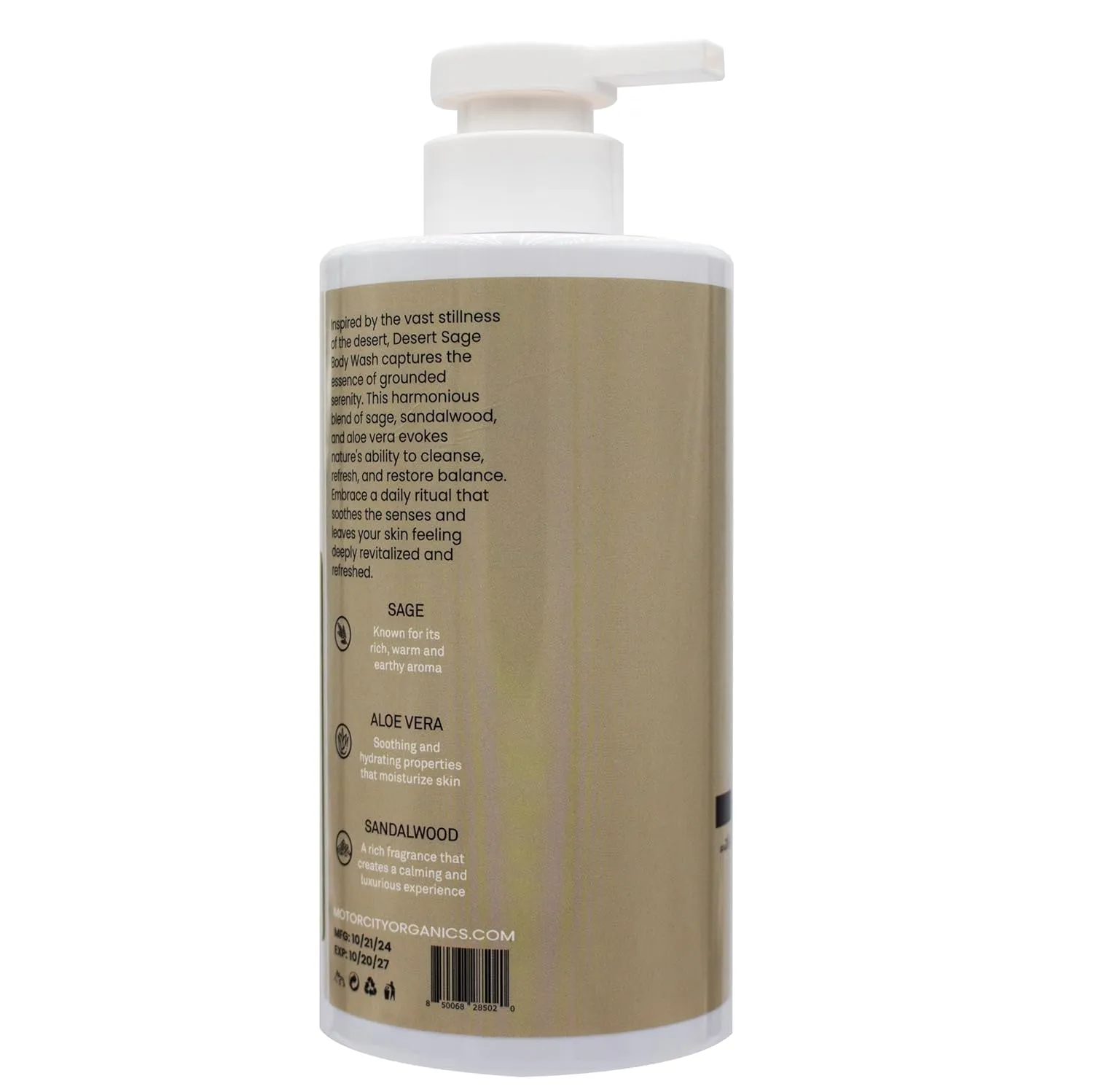 Desert Sage Body Wash | Infused with Sage, Sandalwood & Light Citrus - 16.9 oz | Gentle Formula | Suitable for All Skin Types | Paraben-Free