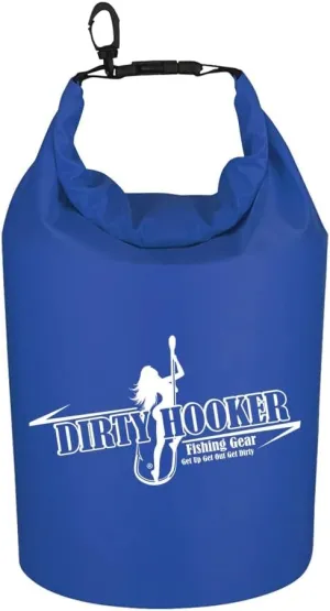 Dirty Hooker Fishing Gear Waterproof Dry Bag 5L – Waterproof Storage Bag for Kayaking, Beach, Rafting, Boating, Fishing – Waterproof Backpack - Fishing Accessories for Men and Women (Blue)