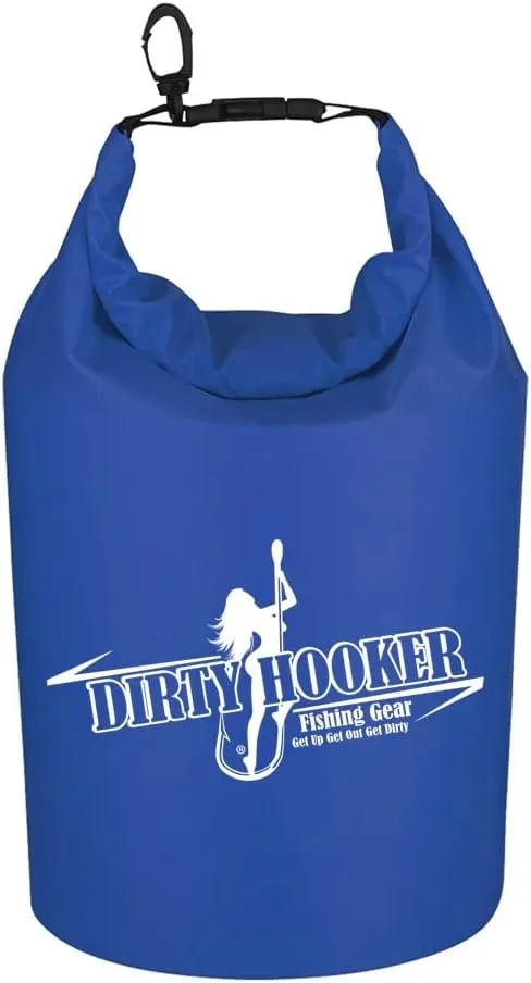 Dirty Hooker Fishing Gear Waterproof Dry Bag 5L – Waterproof Storage Bag for Kayaking, Beach, Rafting, Boating, Fishing – Waterproof Backpack - Fishing Accessories for Men and Women (Blue)