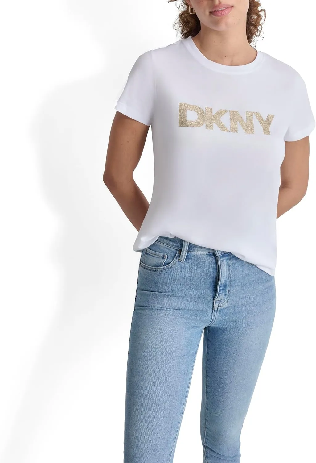 DKNY Women's Comfortable Soft Glitter Top