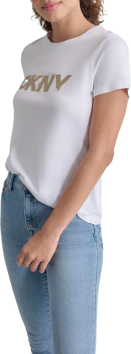 DKNY Women's Comfortable Soft Glitter Top