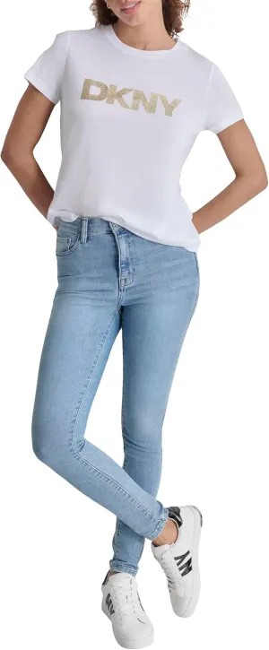 DKNY Women's Comfortable Soft Glitter Top