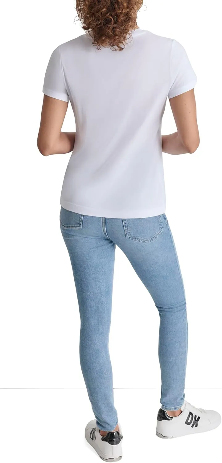DKNY Women's Comfortable Soft Glitter Top