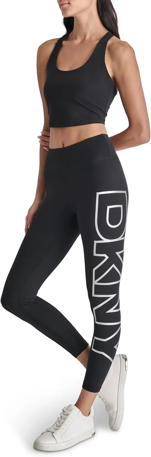 DKNY Women's Exploded Logo High Waist Balance Compression Legging