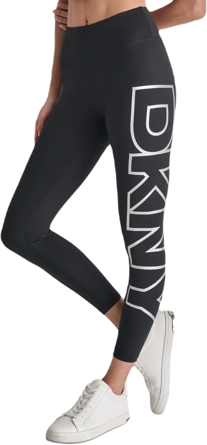 DKNY Women's Exploded Logo High Waist Balance Compression Legging