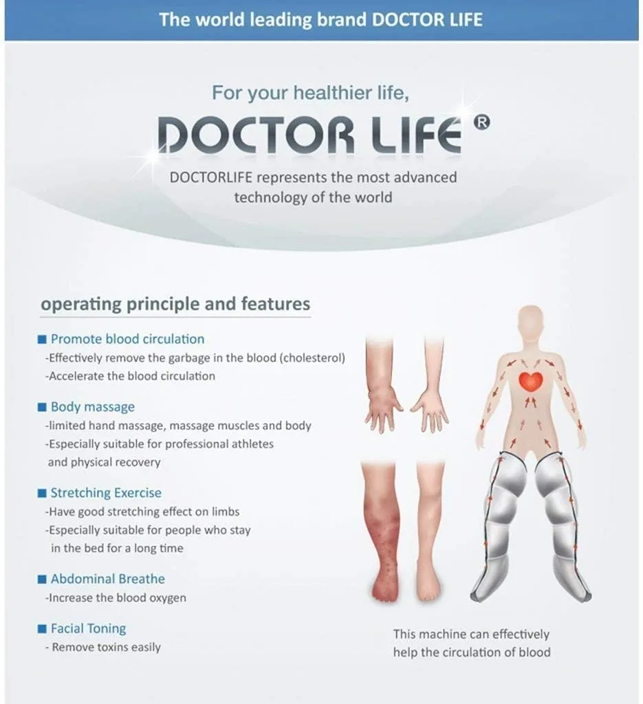 DOCTOR LIFE Recovery Compression System : (2. Legs (XL), 3. Legs   Centerbody   Carry bag)