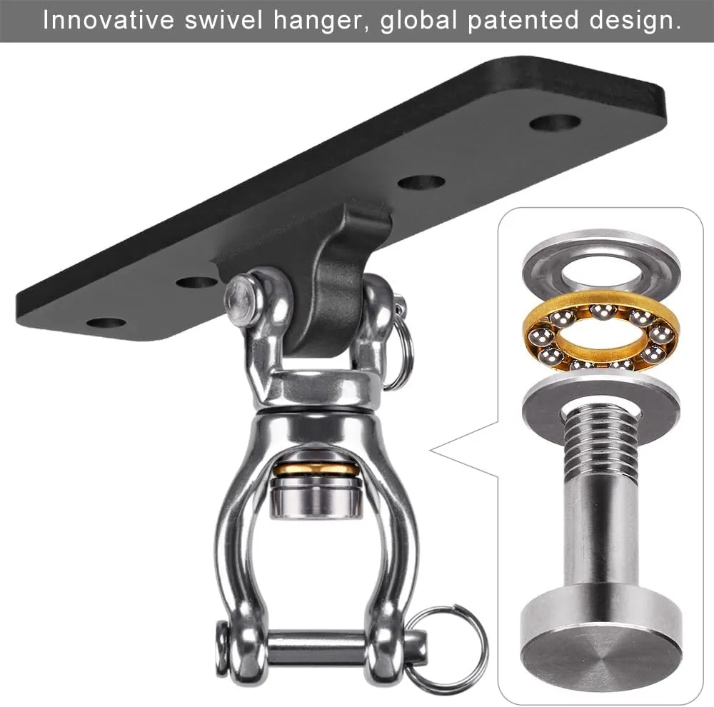 Dolibest 2 Pack Heavy Duty Swing Hangers, Swing Set Accessories for Indoor and Outdoor Playground, Porch Swing, Hanging Kit for Wooden and Concrete Set with 8 Wood Screws and 8 Expansion Bolts, 900LB