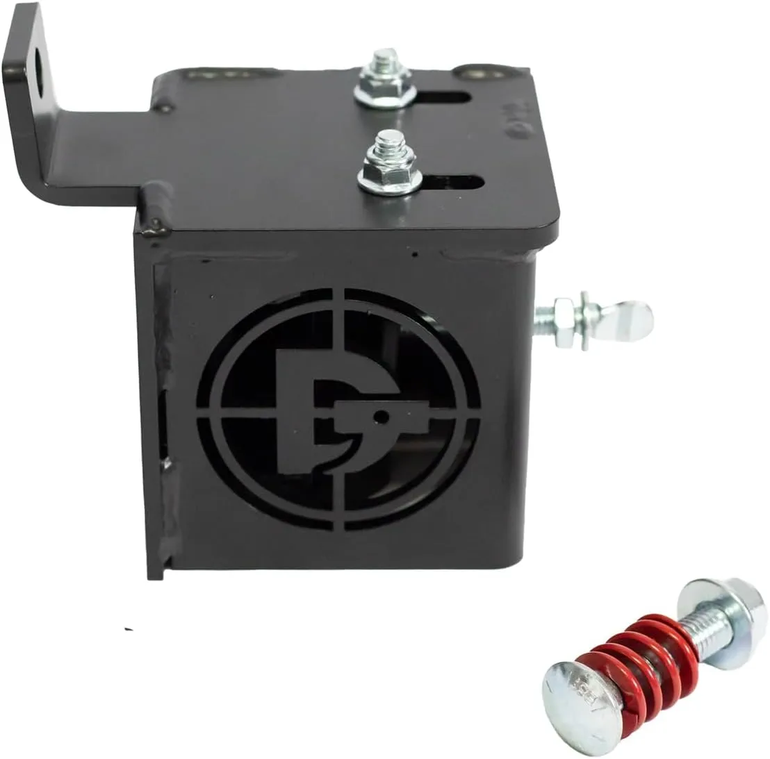Double Tap Ind. Adjustable T-Post Target Hanger – Heavy-Duty & Durable TPost Mount – Quick & Secure – Adjustable Steel Target Hanger for T Posts – Easy-to-Adjust w/Wing Bolt