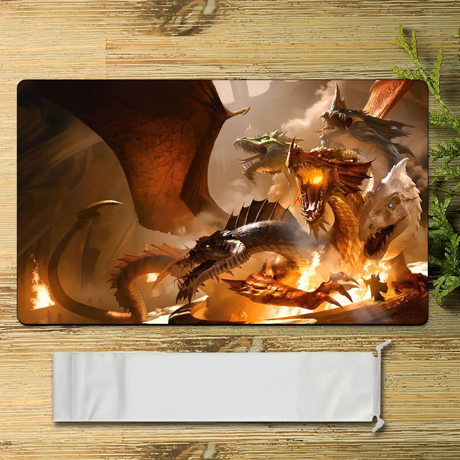 Dragon TCG Playmat, 24 x 14 Inches - MTG, DTCG, CCG, RPG Trading Card Game Playmat - Smooth Surface Battle Game Rubber Collection