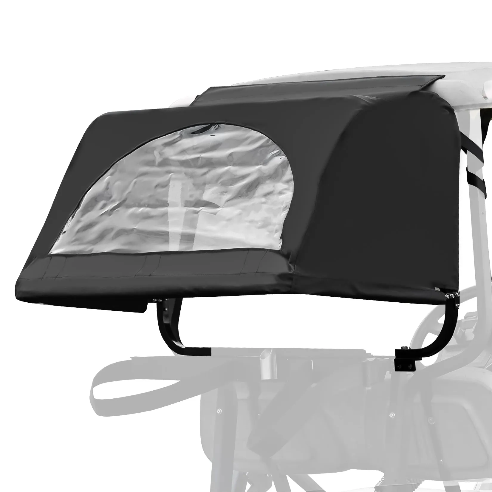 Drive-up Golf Cart Universal Rear Bag Rain Cover, Foldable Rain Cover - Black