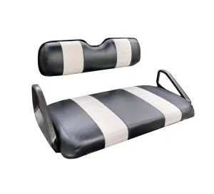 E-Z-GO TXT "STAPLE ON" Golf Cart Seat Cover (2 Stripe) Choose From 30 Colors, Custom Golf Cart Seat Covers, Handmade-Golf-Cart-Seat-Covers, Up To Par Covers