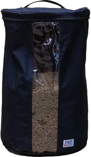 E-Z View Grain Bag | Color Black | Horse Stable Essential | Travel-Friendly Grain Bag | E-Z View Front Panel | Holds Week's Worth of Grain | Durable 1000D Cordura Material