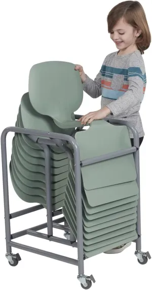 ECR4Kids The Surf Storage Rack, Stores 10 Portable Lap Desks, Flexible Seating, Silver
