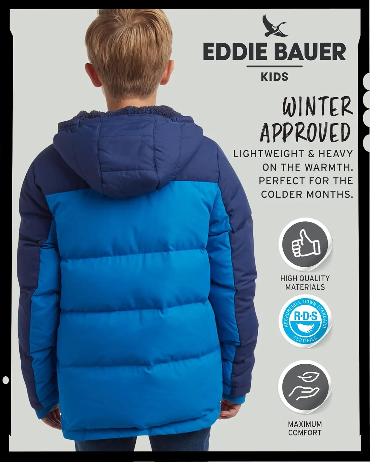 Eddie Bauer Boys' Winter Jacket - Heavyweight Quilted Down Jacket - Insulated Hooded Outerwear Coat for Boys (5-16)