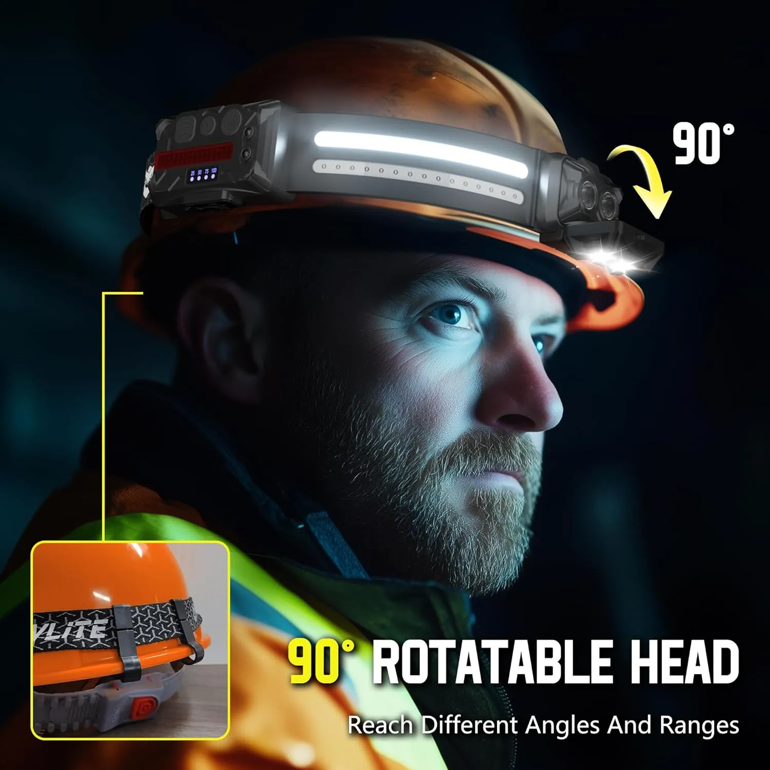 EGUKU Headlamp Flashlight, 2Pack Rechargeable LED Headlamps 1200Lumens 2 COB 260°Wide Beam Headlight with Motion Sensor Bright 18 Modes Lightweight Waterproof Head Lamp for Running, Camping Hiking