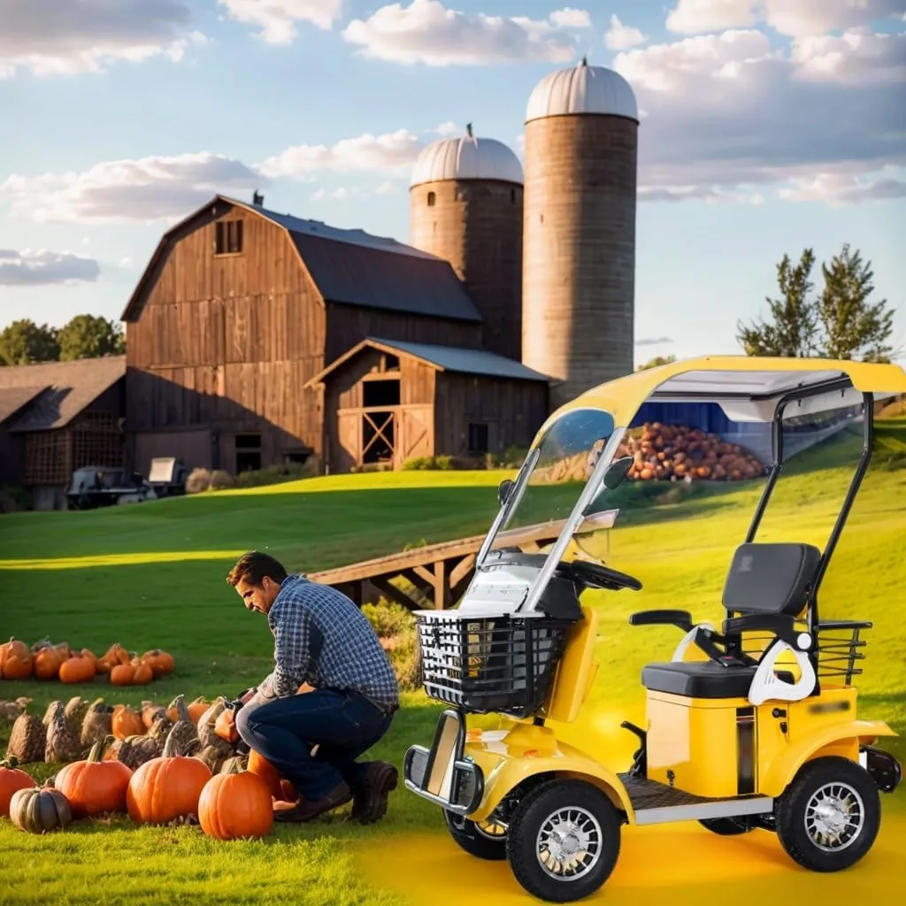 Electric Golf Cart Passenger Cruiser, with Extra Large Capacity Storage Trunk, 50-Mile Range, Suitable for Golf Hunting Scenic Spots Hotels Beaches Schools and Farms