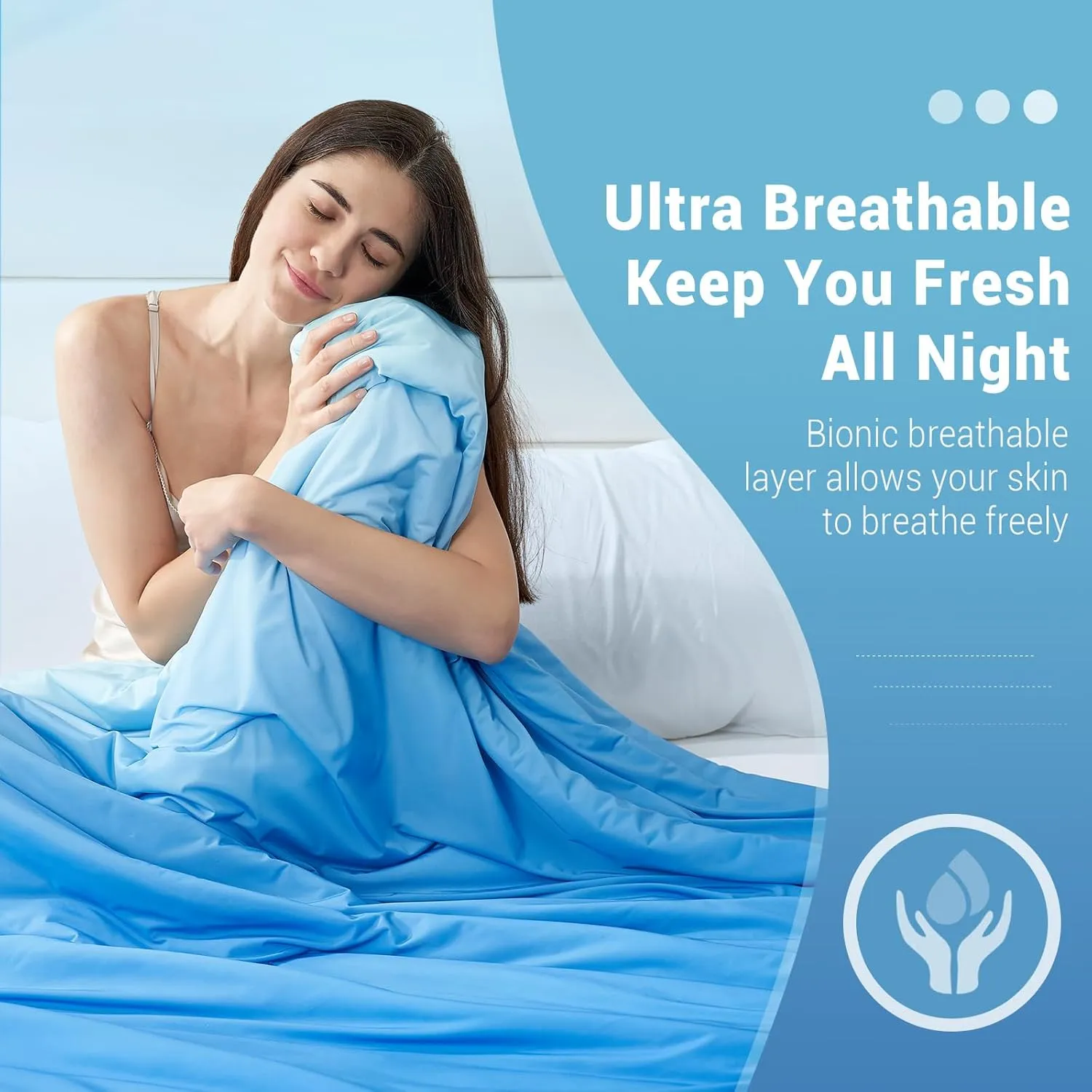Elegear Cooling Comforter Queen Absorbs Body Heat to Keep Cool, Double-Sided Cooling Blanket for Hot Sleepers Arc-Chill Cool Fabric Q-Max>0.5, Lightweight Summer Comforter Cold Blanket, Gradient Blue