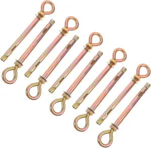 ERINGOGO 10pcs Heavy Duty Expansion Eye Bolts Split Carbon Steel Swing Hangers for Hammocks Galvanized Concrete Anchors Easy Install Outdoor Hardware