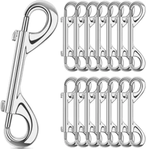 ERKOON 15 Pack Double Ended Bolt Snap Hooks Extra Large 4.7inch Zinc Alloy Mental Clips Heavy-Duty Trigger Snaps for Horse Tack Water Bucket Feed Bucket Dog Leash Horse Pet Sling, 220LBS Load Capacity