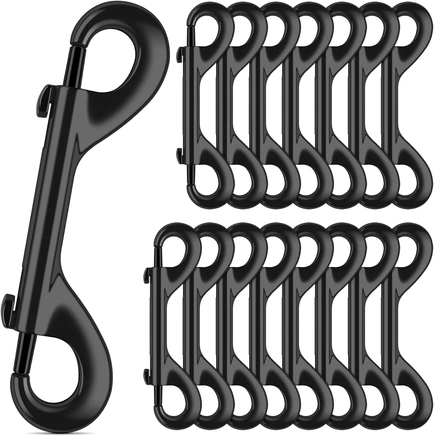 ERKOON Extra Large 4.7 inch Double Ended Bolt Snaps Hooks 220lbs Load Capacity Zinc Alloy Double Sided Clips Heavy Duty Trigger Snap for Dogs Leashes/Water Bucket/Horse Feed/Hammocks (16 Pack)