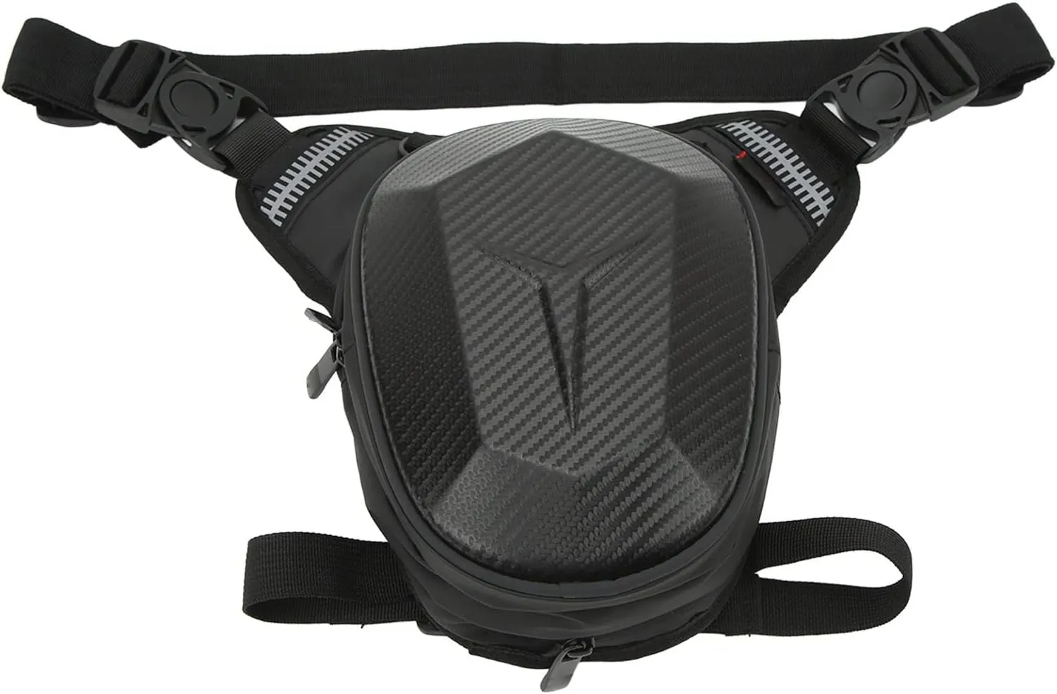 EVGATSAUTO Motorcycle Drop Leg Bag, Water Waist Pack with Reflective Strip for Outdoor Hiking, Traveling, Fishing (Carbon Fiber Look)