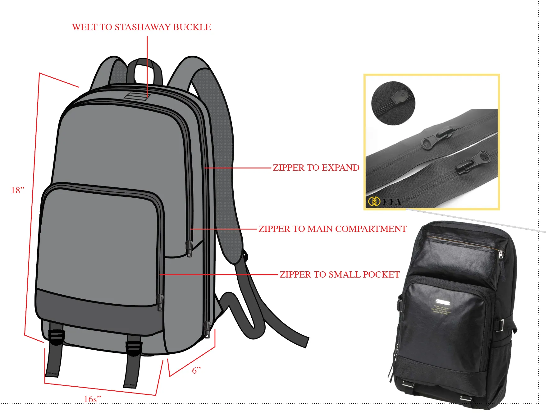 Expandable Roll Top Back Pack