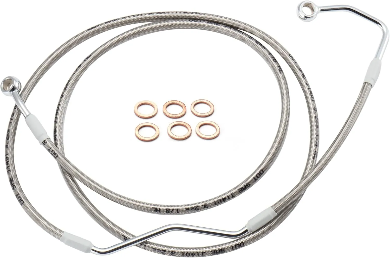 Extended Front Brake Line 10" Handlebar Extension Brake Hose for Harley 2008-2013 Touring Road King/Road Glide/Street Glide/Electra Glide with ABS,Stainless Steel Braided Brake Cables, Silver