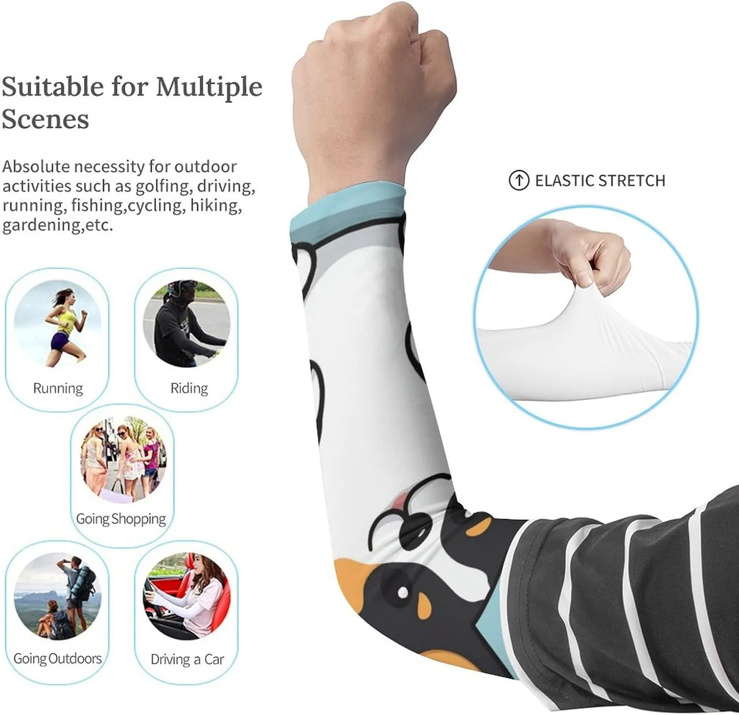 Fashion Tattoo Cover Up Sleeves With Compression Breathable For All Day Wear