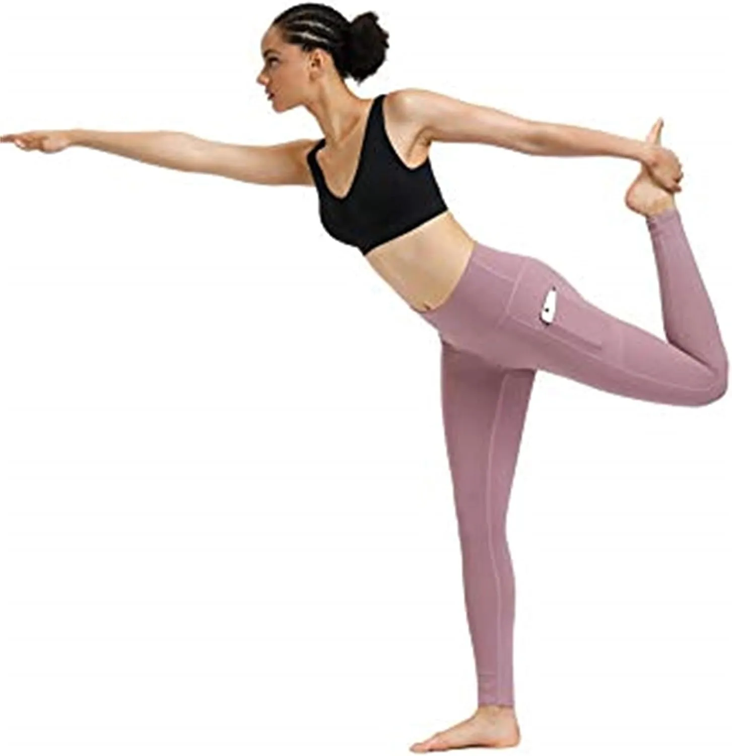 Fengbay 2 Pack High Waist Yoga Pants, Pocket Yoga Pants Tummy Control Workout Running 4 Way Stretch Yoga Leggings