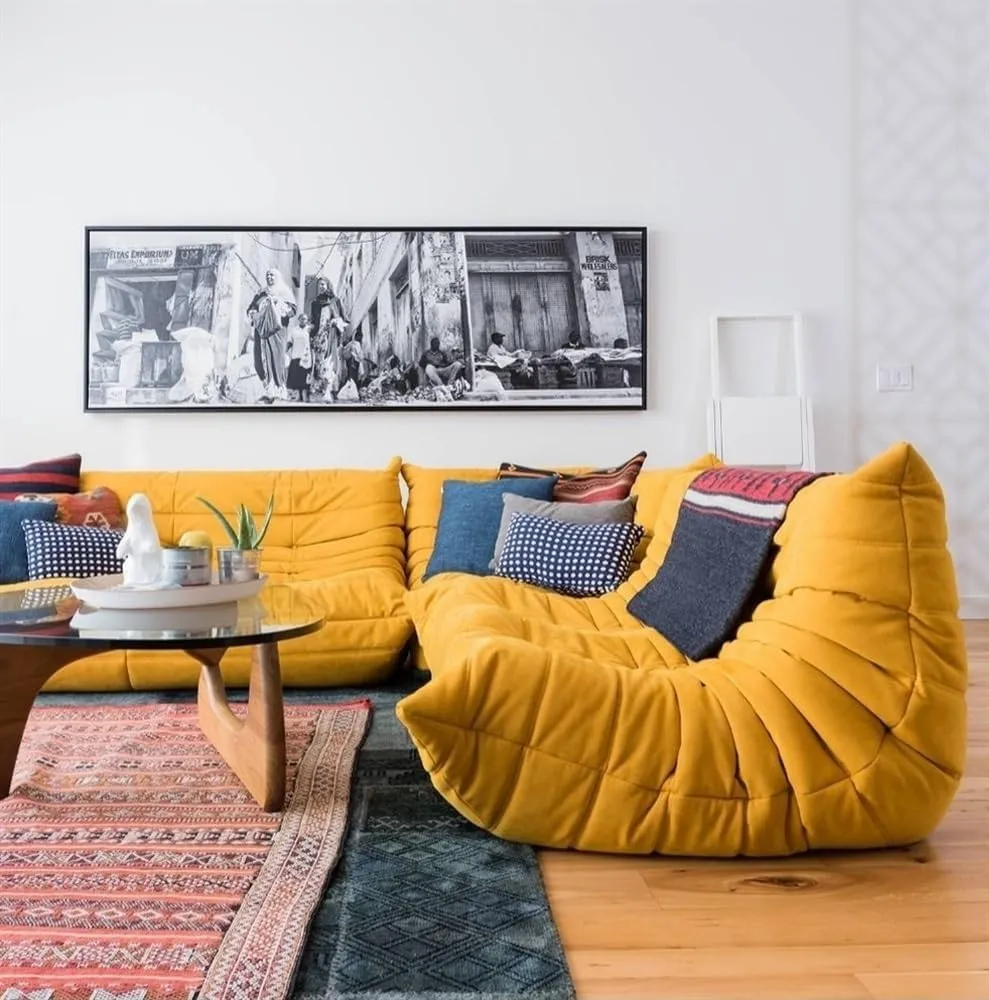 Fireside Chair, Modern Lounge Bean Bag Chair Single Sofa Lazy Couch Tatami Living Room Bedroom Lovely Leisure Single Chair Reading Chair Balcony Rocking Chair (Color : Suede Goose Yellow, Size : One