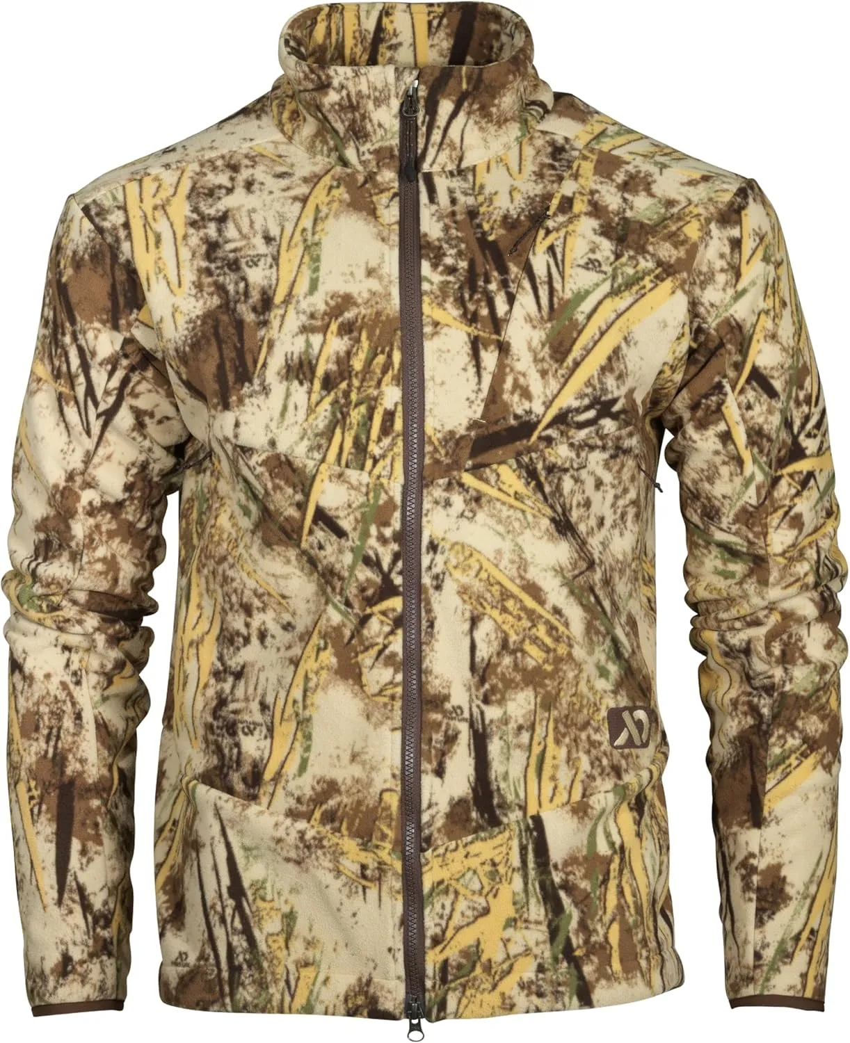 First Lite Men's Challis Fleece - Windproof Soft Shell Camo Hunting Jacket, Hoodless Thermal Layer Hunting Gear For Men