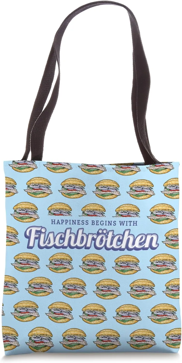 Fish sandwich with Bismarck herring street food souvenir Tote Bag