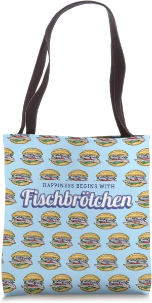 Fish sandwich with Bismarck herring street food souvenir Tote Bag
