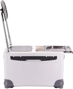 Fishing gear box, 40L multifunctional outdoor fishing seat, fishing gear storage box with backrest, suitable for outdoor