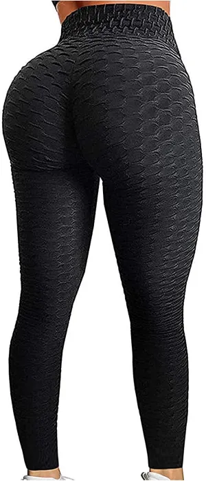 FITTOO Womens High Waisted Yoga Pants Tummy Control Scrunched Booty Leggings Workout Running Butt Lift Textured Tights