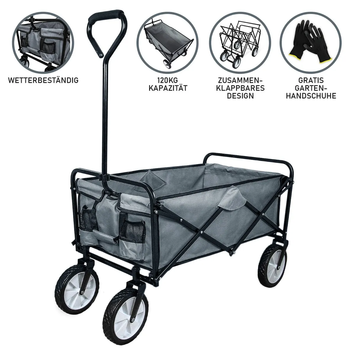 Foldable Garden Cart Grey
