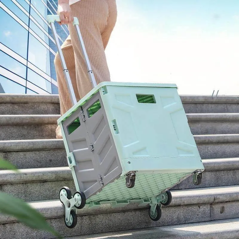 Foldable Grocery Cart - Portable Picnic Trolley Organizer