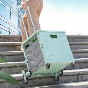 Foldable Grocery Cart - Portable Picnic Trolley Organizer