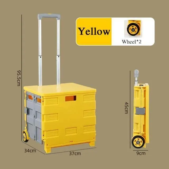 Foldable Grocery Cart - Portable Picnic Trolley Organizer