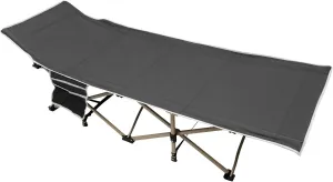 Folding Camping Beds for Adults, Extra Wide Heavy Duty Stable Storage Beds, Portable Travel Tent Cots, Strong Thicker Tubes, Sleeping Bed Outdoor Travel Office (Gray)