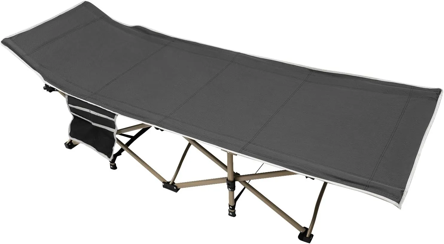 Folding Camping Beds for Adults, Extra Wide Heavy Duty Stable Storage Beds, Portable Travel Tent Cots, Strong Thicker Tubes, Sleeping Bed Outdoor Travel Office (Gray)