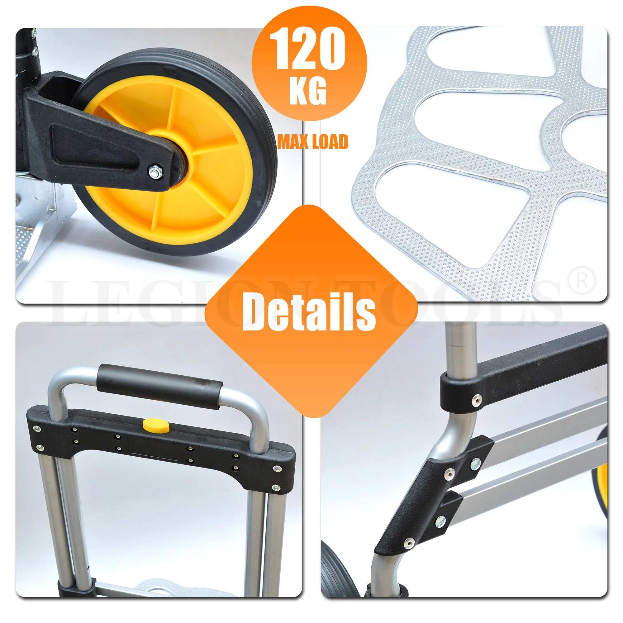 Folding Luggage Cart Heavy Duty 120kg 70kg