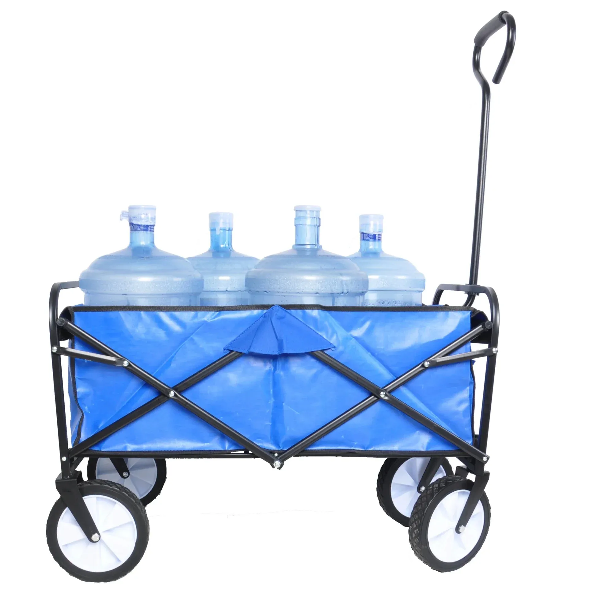 Folding Wagon Garden Cart - Large Capacity Utility Grocery Shopping Beach Carts with Wheels Moving Trolley for Outdoor