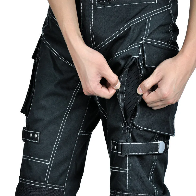 Four Seasons motorcycle anti-fall riding pants belt protection Oxford cloth waterproof adjustable high waist motorcycle pants