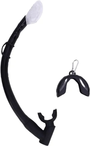 Freediving Snorkel, 2 in 1 Silicone Streamlined Soft Roll Up Snorkel, Folding Snorkel Tube with Compact Storage Box, for Freediving, Diving, and Snorkeling