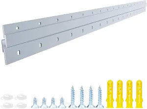 French Cleat Heavy Duty, Aluminum French Cleat, Headboard Wall Mounting Brackets with Screws, Heavy Mirror Mounting Hardware (36 Inch-1 Pair, Support 240 lbs)