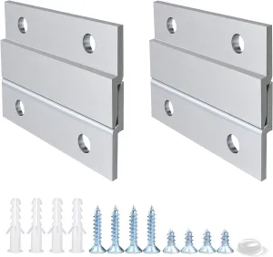 French Cleat Picture Hanger 2 Inches Aluminum Z Hanger Supports 30lbs - Interlocking Wall Mounting Bracket Hardware Kit for Hanging Mirrors, Picture, Shelf, Whiteboard, Art, Frames (2"-10Pairs)