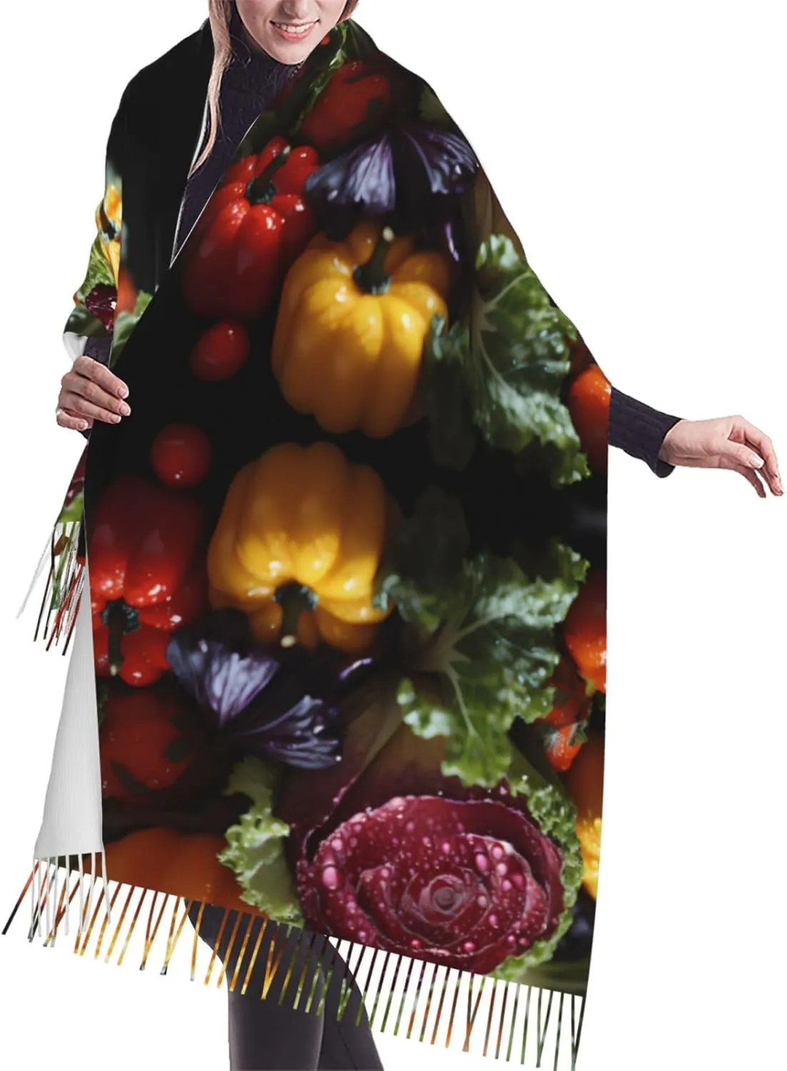 Fresh Cabbage Women's Fashion Scarf by Cashmerette – Versatile Head, Neck Shawl – Elegant Decoration for Evening Dresses