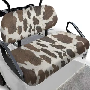 Fur Spot Print Wolf Elastic Spandex Golf Seat Covers Heavy-Duty Golf Cart Seat Covers for All Weather Conditions Universal Fit for 2/4 Passenger Provides All-Weather Protection