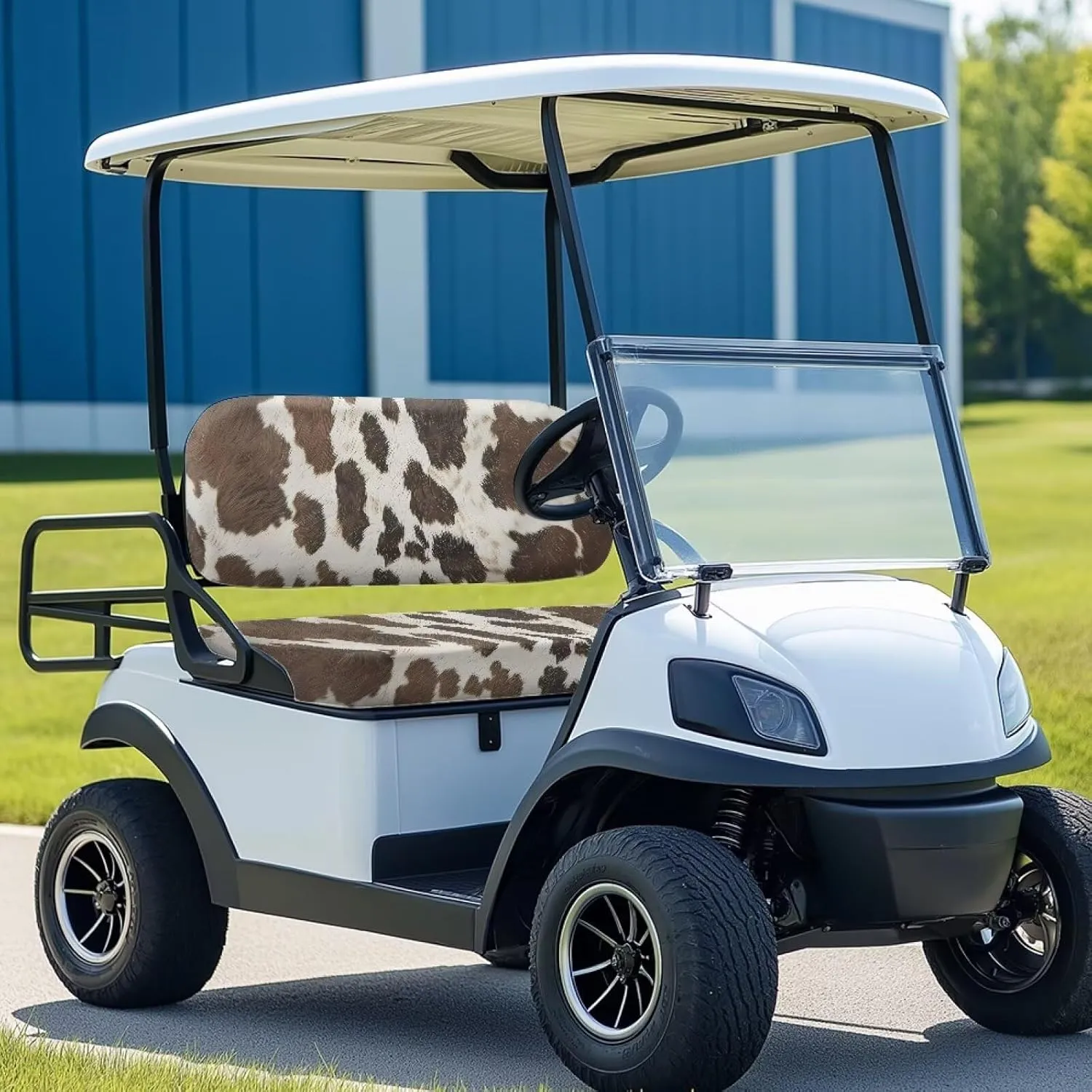 Fur Spot Print Wolf Elastic Spandex Golf Seat Covers Heavy-Duty Golf Cart Seat Covers for All Weather Conditions Universal Fit for 2/4 Passenger Provides All-Weather Protection